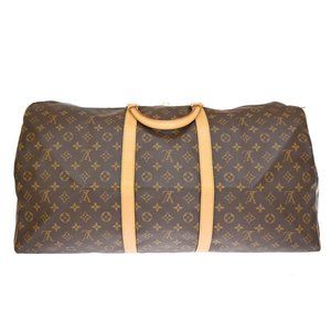 LOUIS VUITTON Keepall 60 Travel Hand Bag Monogram Leather Brown
